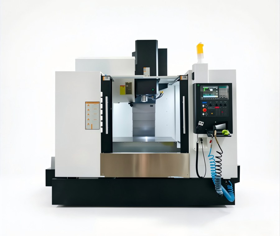 CNC vertical machining center with control panel